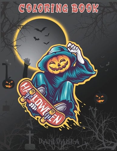 Coloring Book Halloween: Pumpkin Horror Skeleton Coloring Book for Adults