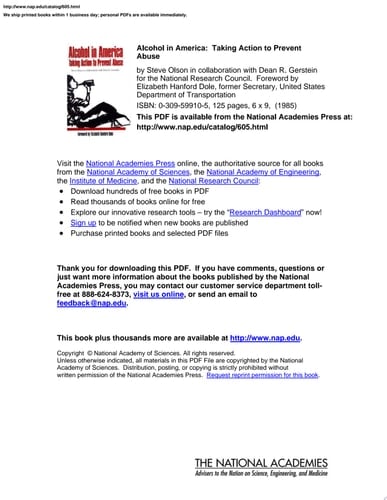 Alcohol in America Taking Action to Prevent Abuse