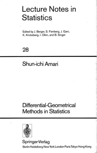 Differential-Geometrical Methods in Statistics