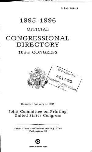 Official Congressional Directory, 1995-1996