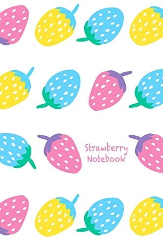 Strawberry Notebook 6 X 9 Notebook with Cute Strawberry Seamless Pattern Cover; 110 Blank Lined Pages; Matte Softcover; Blank Notebook Journal