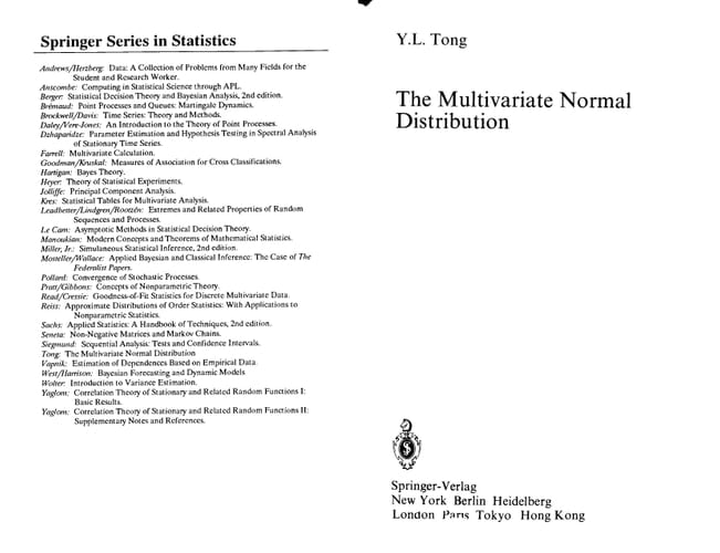 The Multivariate Normal Distribution (Springer Series in Statistics)