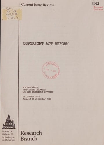 Copyright Act Reform