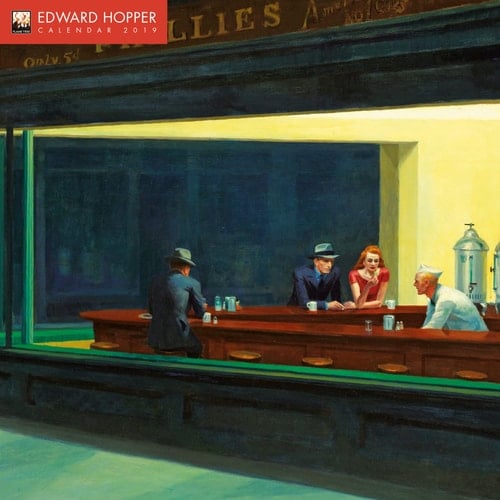 Edward Hopper 2019 12 x 12 Inch Monthly Square Wall Calendar by Flame Tree, American Realist Painter