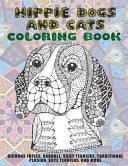 Hippie Dogs and Cats - Coloring Book - Bichons Frises, Ragdoll, Silky Terriers, Traditional Persian, Skye Terriers, and More