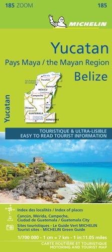 Michelin ZOOM Yucatan and the Mayan Region Belize Road and Tourist Map 185 (Michelin Maps, 185)
