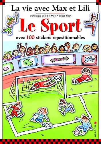 Le sport avec 100 stickers repositionnables 5 grands décors : Le match de foot, Au poney club, Le tournoi de tennis, A la piscine, La leçon de danse