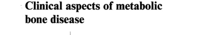 Clinical Aspects of Metabolic Bone Disease Proceedings ...