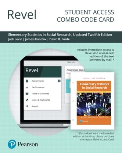 Revel + Print Combo Access Code for Elementary Statistics in Social Research, Updated Edition