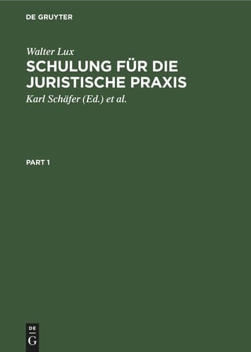 Schulung Für Die Juristische Praxis Ein Induktives Lehrbuch