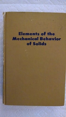 Elements of the mechanical behavior of solids