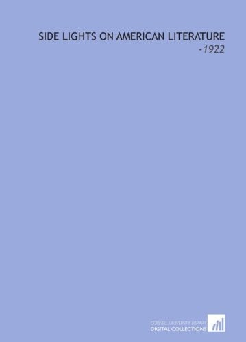 Side Lights on American Literature: -1922