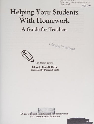 Helping Your Students with Homework A Guide for Teachers