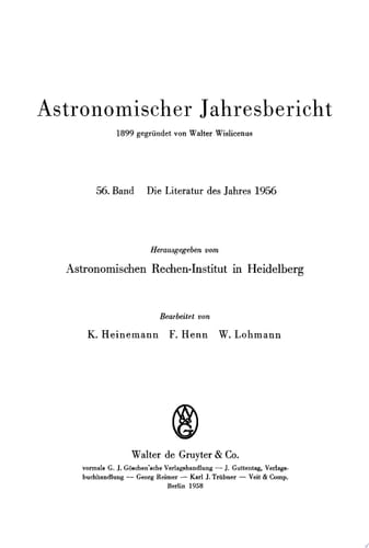 Die Literatur des Jahres 1956