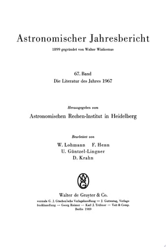 Die Literatur des Jahres 1967