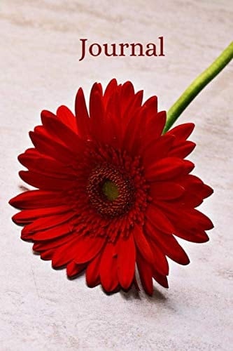 Red Flower Pink Background Line Journal Lined Journals and Notebooks for Writers, Creatives, Scriptwriters, Artists, Planners, Students, and Professionals