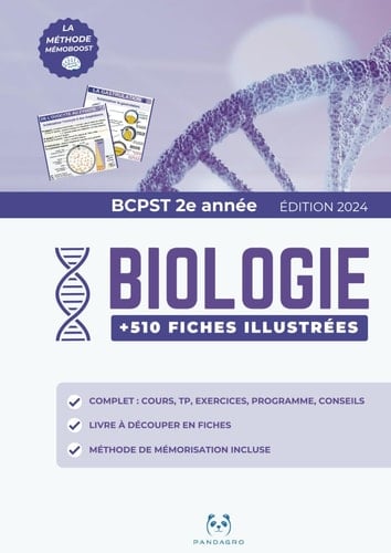 Biologie BCPST 2ème année - MÉMOBOOST™ Pandagro - Nouvelle Edition: Livre découpable à fiches transportables | Complet : Objectif Agro-Véto G2E ENS - ... - Mémorisation optimisée (French Edition)