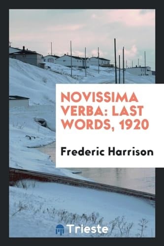 Novissima Verba Last Words, 1920