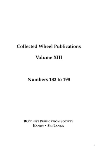 Collected Wheel Publications Volume XIII Numbers 182–198