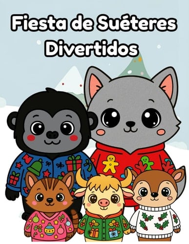 Fiesta de Suéteres Divertidos: Adorables Animales Usando Divertidos Suéteres Navideños para Niños (Spanish Edition)