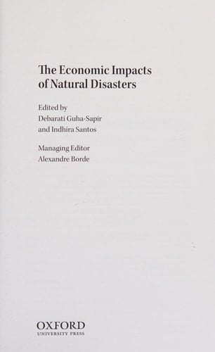 The Economic Impacts of Natural Disasters