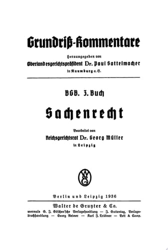 BGB. 3. Buch Sachenrecht