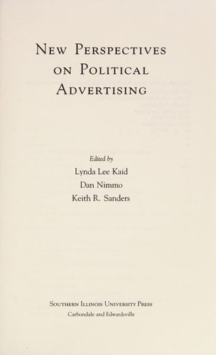 New Perspectives on Political Advertising (Political Communication Yearbook)
