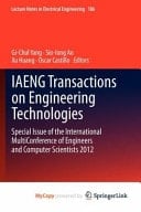 IAENG Transactions on Engineering Technologies Special Issue of the International MultiConference of Engineers and Computer Scientists 2012
