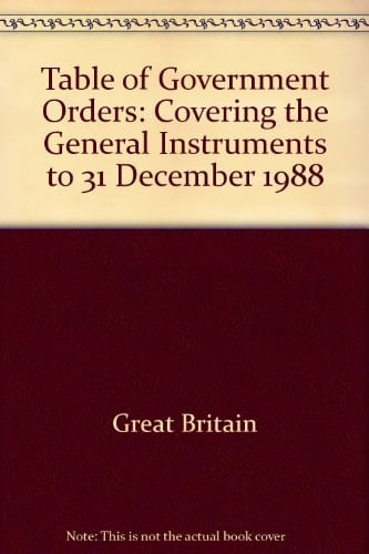 Table of Government Orders, 1988