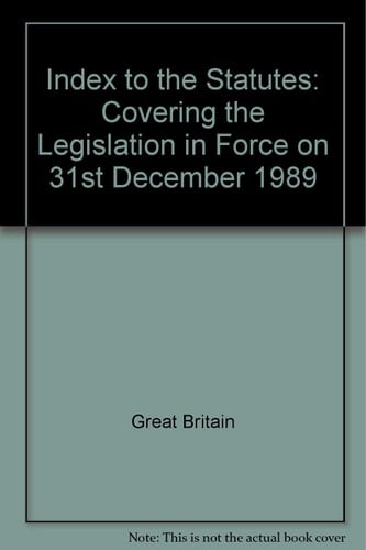 Index to the Statutes 1989