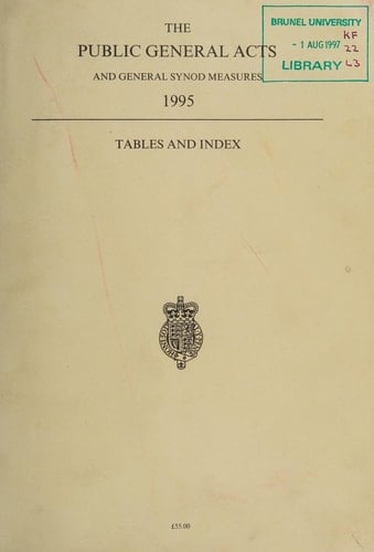 Public General Acts and General Synod Measures