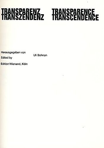 Transparenz, Transzendenz (German Edition)