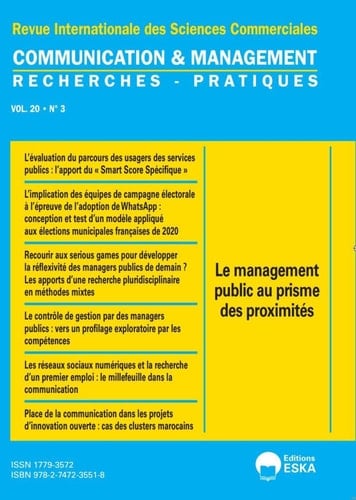Communication et Management 3-2023: Le management public au prisme des proximités