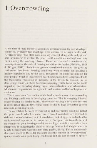 Crowding and Health in Low-Income Settlements: Kali Anyar, Jakarta