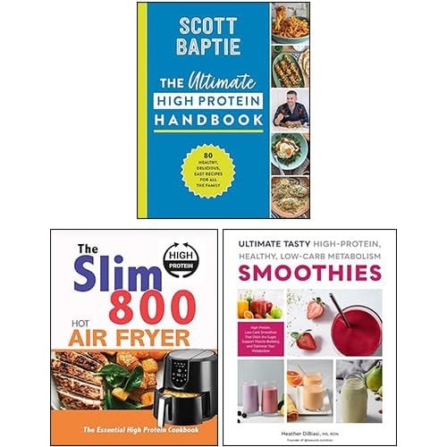 The Ultimate High Protein Handbook, Ultimate Tasty High Protein Healthy Low- Carb Metabolism Smoothies & The Slim 800 Hot Air Fryer 3 Books Collection Set