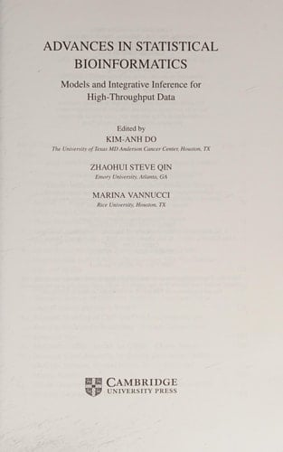 Advances in Statistical Bioinformatics Models and Integrative Inference for High-Throughput Data