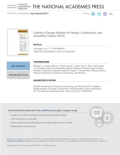 Liability of Design-Builders for Design, Construction, and Acquisition Claims