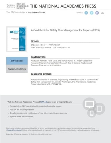 A Guidebook for Safety Risk Management for Airports