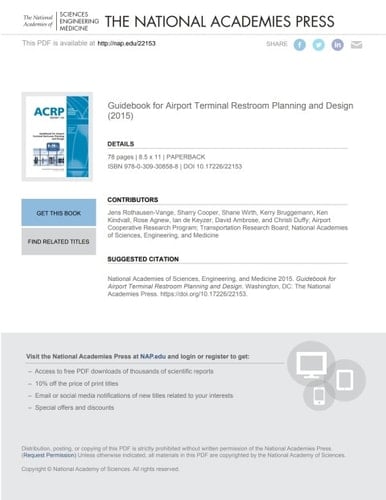 Guidebook for Airport Terminal Restroom Planning and Design