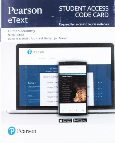 Pearson Etext Human Anatomy Access Card