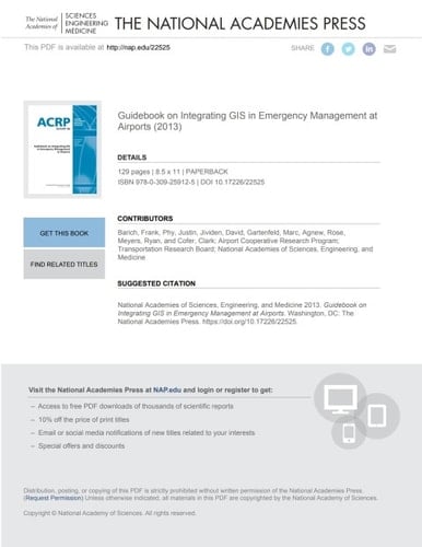 Guidebook on Integrating GIS in Emergency Management at Airports