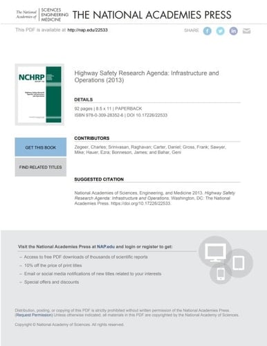 Highway Safety Research Agenda: Infrastructure and Operations