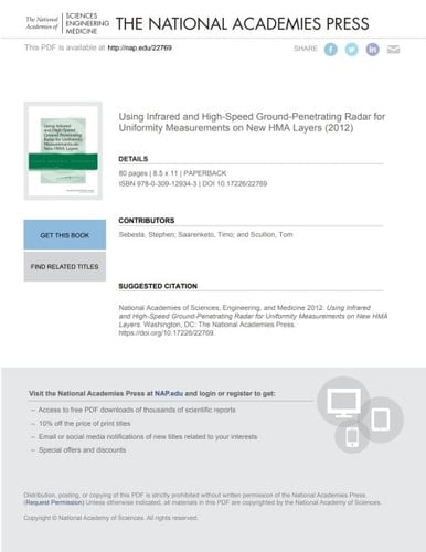 Using Infrared and High-Speed Ground-Penetrating Radar for Uniformity Measurements on New HMA Layers