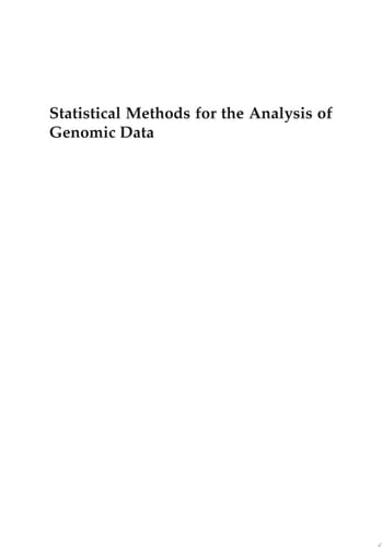 Statistical Methods for the Analysis of Genomic Data