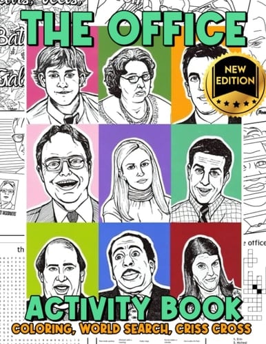 The Offfice Activity Book: Combo Activities Word Search, Crossword Puzzles, Quotes And Coloring..., White Elephant Gifts For Adults, Coloring Book For Women, Men | Birthday Christmas Holiday Gifts