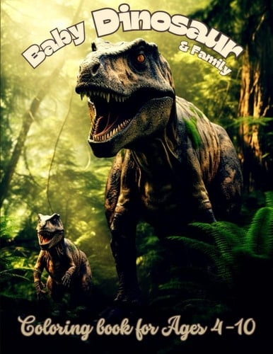 Baby Dinosaur & Family: Kids Coloring Adventure Fun Book for Boys & Girls for Ages 4-10
