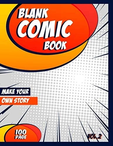 Blank Comic Book: create your own comics with this blank, comic book 100 Pages Large Big 8.5" x 11" Cartoon, Lots of Templates