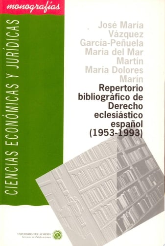 Repertorio bibliográfico de derecho eclesiástico español, 1953-1993