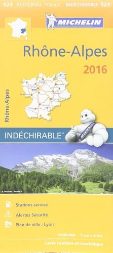 Carte Regional 523 : Rhone-Alpes - 2016 ; Indechirable ; tear-resistant (French Edition)