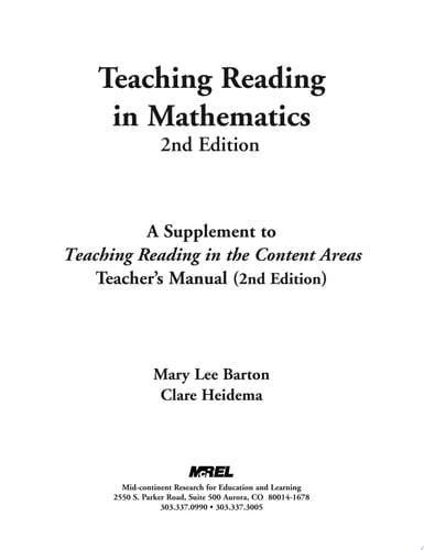 Teaching Reading in Social Studies A Supplement to Teaching Reading in the Content Areas Teacher's Manual (2nd Ed.)